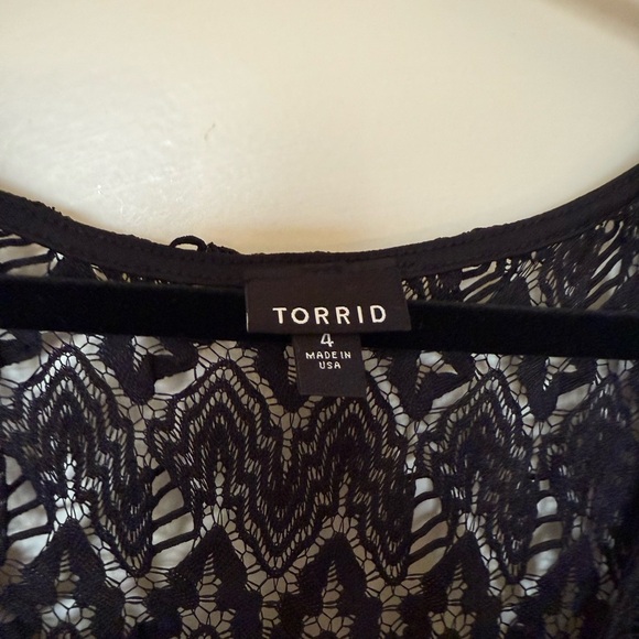 NWOT Torrid Short Sleeve Black Lace Maxi V-Neck Dress/Bathing Suit Cover Up 4X - Picture 8 of 8